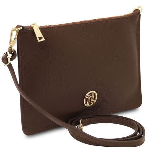 Diva - Leather clutch with chain strap